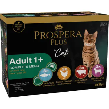 Okazja PROSPERA PLUS ADULT MOKRA KARMA DLA KOTA mix 4 smaków