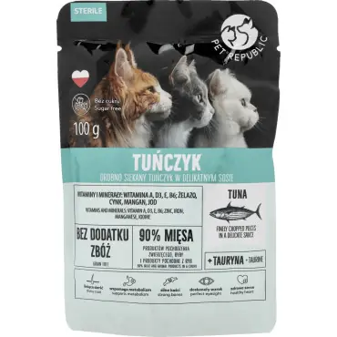 Łatwy zwrot PET REPUBLIC STERILE MOKRA KARMA DLA KOTA z tuńczykiem
