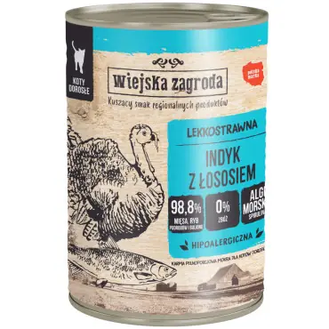 WIEJSKA ZAGRODA KARMA DLA KOTA indyk z łososiem Łatwy zwrot