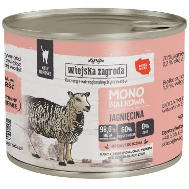 WIEJSKA ZAGRODA KARMA DLA KOTA monobiałkowa jagnięcina Ostatnie sztuki