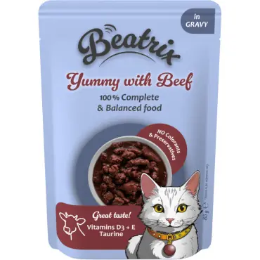 Najlepsza cena BEATRIX ADULT CAT KARMA DLA KOTA fileciki z wołowiną w sosie