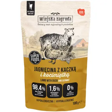 WIEJSKA ZAGRODA KARMA DLA KOTA jagnięcina z kaczką i kocimiętką Najlepsza cena