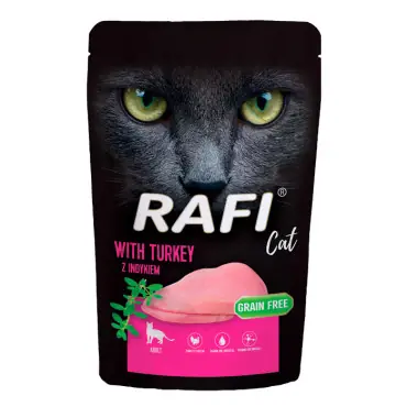 Dodaj do koszyka RAFI CAT MOKRA KARMA Z INDYKIEM saszetka dla kota