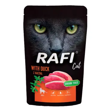 Cena promocyjna RAFI CAT MOKRA KARMA Z KACZKĄ saszetka dla kota