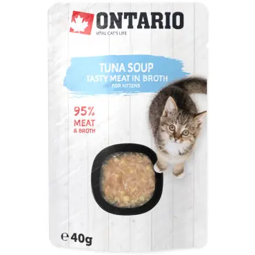 Hit cenowy ONTARIO TUNA SOUP KARMA DLA KOCIĄT - zupa z kawałkami tuńczyka warzywami i ryżem
