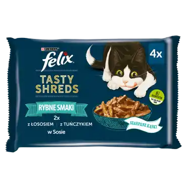 FELIX TASTY SHREDS KARMA DLA KOTA rybne smaki Ekspresowa dostawa