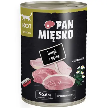 Zniżka PAN MIĘSKO MOKRA KARMA DLA KOTA indyk z gęsią