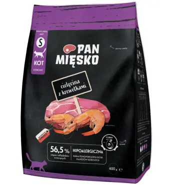 PAN MIĘSKO SUCHA KARMA DLA KOTA S cielęcina z krewetkami Dodaj do koszyka