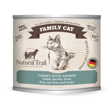 NATURAL TRAIL FAMILY CAT MOKRA KARMA DLA KOTA z indykiem kaczką i łososiem Super okazja