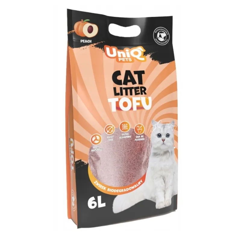 Popularny Żwirek Tofu Brzoskwinia 2,5 kg (6 L)- Biodegradowalny