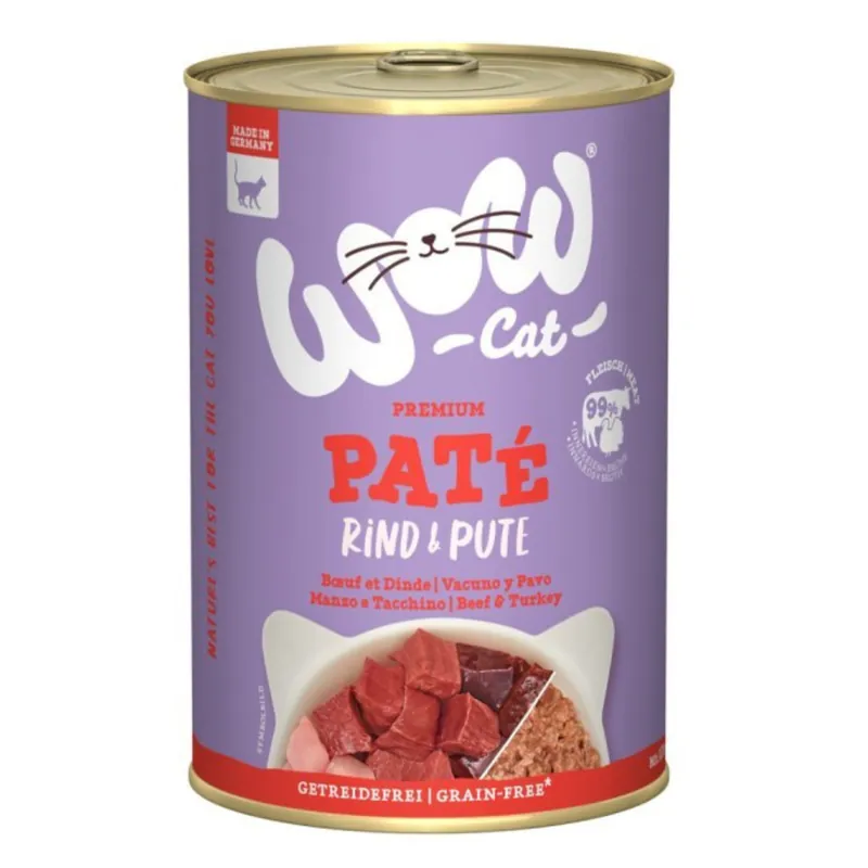 WOW CAT Rind Pute – wołowina z indykiem dla dorosłych kotów Wysoka jakość