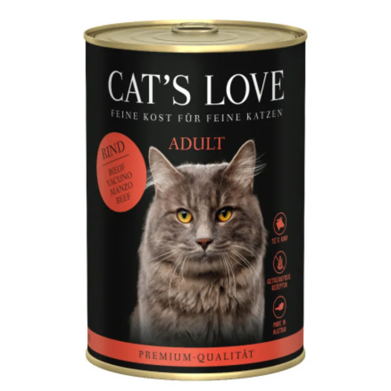 CAT’S LOVE Rind Pur Wołowina Z Mniszkiem 400g Nie przegap
