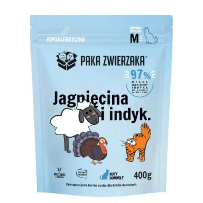 Bestseller Paka Zwierzaka Karma Dla Kota Jagnięcina Indyk M