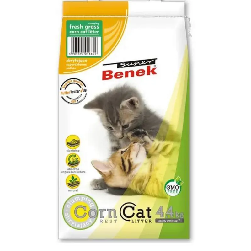 Bezpieczne zakupy Super Benek Corn Cat Classic Świeża Trawa 7L