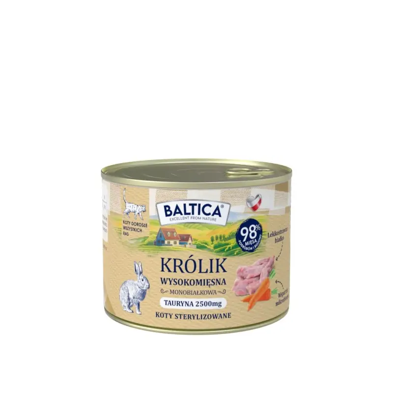 Baltica Mono Królik – karma mokra dla kota 185 g Oferta