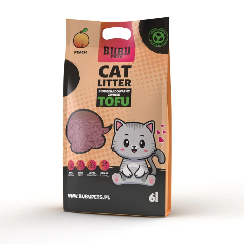 Żwirek z Tofu Biodegradowalny 2,5kg/6L Brzoskwinia Dodaj do koszyka
