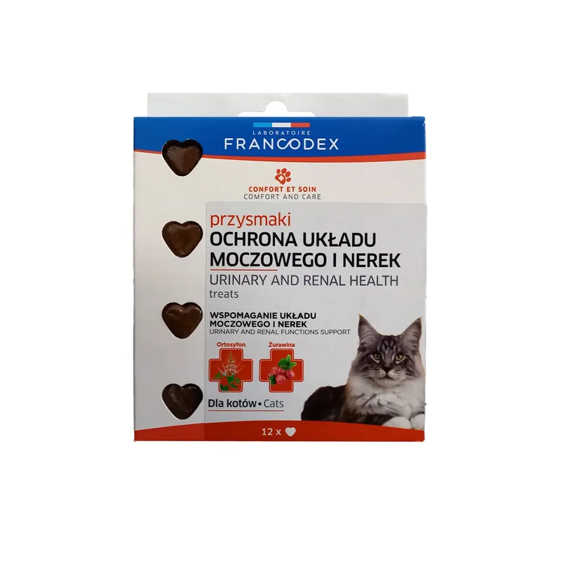 Bezpieczna płatność FRANCODEX Przysmaki zdrowie układu moczowego i nerek dla kota 12 szt.