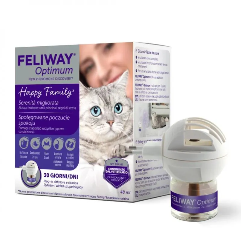 Okazja Feliway Optimum Kocie Feromony Dyfuzor + Wkład 48ml