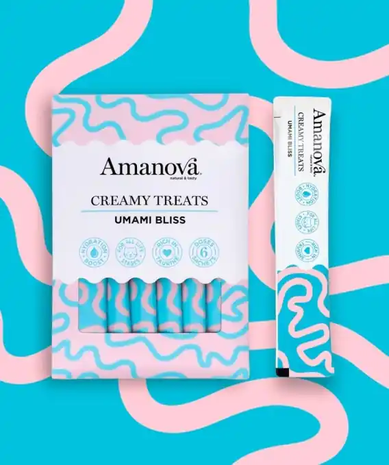 Amanova Umami Bliss Chicken & Katsuobushi Creamy Treats - kremowy przysmak dla kota 6x15g Darmowy zwrot