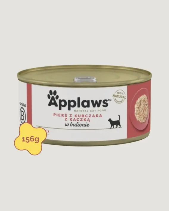 Szybka wysyłka APPLAWS Cat Broth 156g kurczak z kaczką w bulionie dla kota puszka