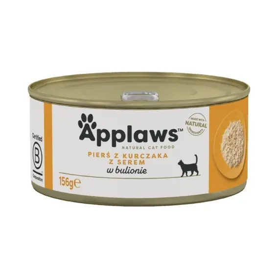 Zniżka APPLAWS Cat Broth 156g kurczak z serem w bulionie dla kota puszka