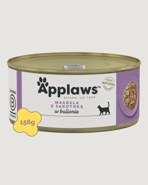 APPLAWS Cat Broth 156g makrela z sardynką w bulionie dla kota puszka Rabat