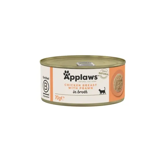 Oferta limitowana APPLAWS Cat Broth kurczak z krewetkami w bulionie dla kota puszka 70g