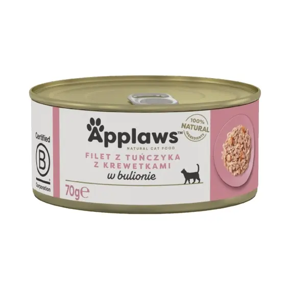 Premium APPLAWS Cat Broth tuńczyk z krewetkami w bulionie dla kota puszka 70g