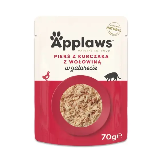 Oferta limitowana APPLAWS Cat Jelly kurczak z wołowiną w galaretce dla kota saszetka 70g