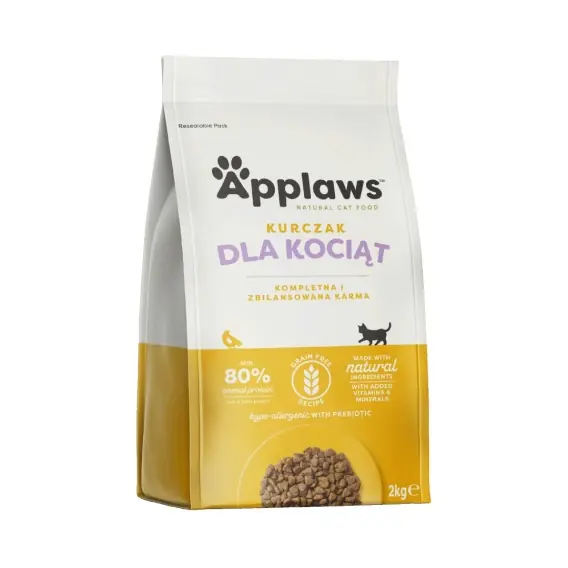 APPLAWS Cat Kitten sucha karma bezzbożowa z kurczakiem dla kociąt 2kg Dostępne od ręki