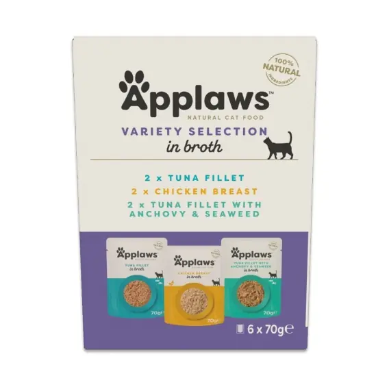 APPLAWS Cat Multipak degustacyjny mix smaków w saszetce w bulionie dla kota 6x70g Oferta