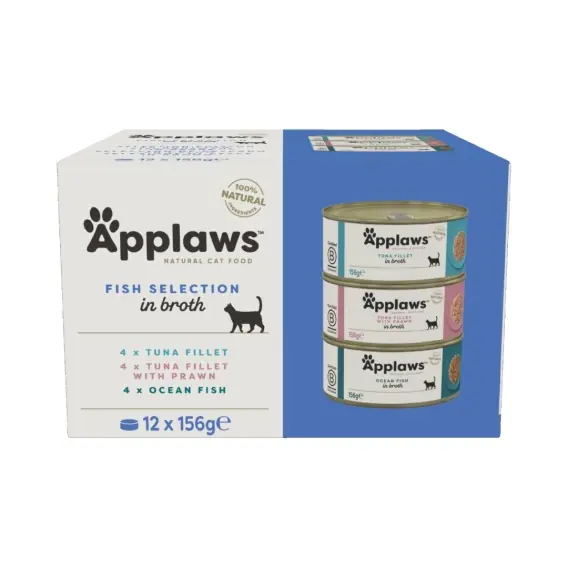 Taniej APPLAWS Cat Multipak mix smaków rybnych w bulionie dla kota 12x156g