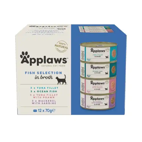 Tani APPLAWS Cat Multipak mix smaków rybnych w bulionie dla kota 12x70g