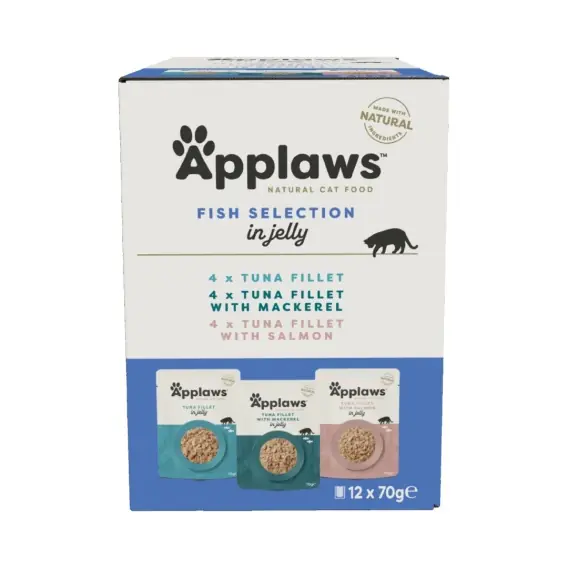 Ograniczona ilość APPLAWS Cat Multipak mix smaków rybnych w galaretce dla kota 12x70g