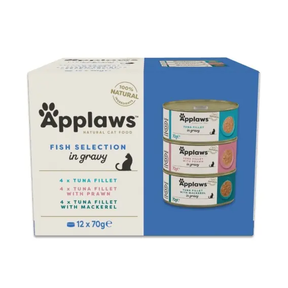 APPLAWS Cat Multipak mix smaków rybnych w sosie dla kota 12x70g Wysoka jakość