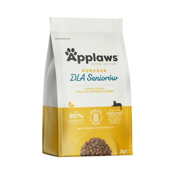 Tani APPLAWS Cat Senior sucha karma bezzbożowa z kurczakiem dla starszych kotów 2kg
