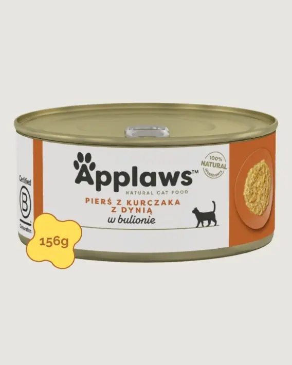 APPLAWS Cat Broth 156g kurczak z dynią w bulionie dla kota puszka Dostępne od ręki