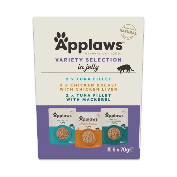 Wybór klientów APPLAWS Cat Multipak degustacyjny mix smaków w saszetce w galaretce dla kota 6x70g