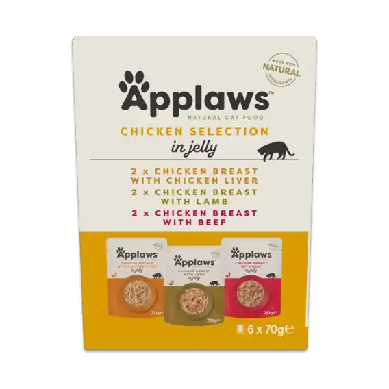 APPLAWS Cat Multipak degustacyjny z kurczakiem w saszetce w galaretce dla kota 6x70g Hit cenowy