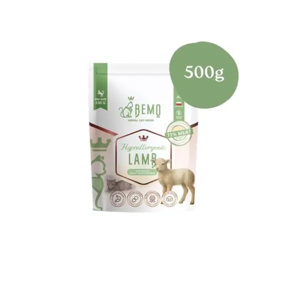 Bemo Cat Hypoallergenic - karma sucha dla kota z jagnięciną 500g Do wyczerpania zapasów
