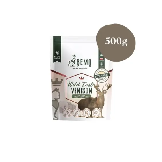 Wyprzedaż Bemo Cat Wild Taste Venison - karma sucha dla kota z dziczyzną 500g