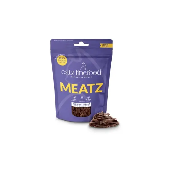 Catz Finefood Meatz Essential Mix - kurczak indyk cielęcina przysmak dla kota 45g Wysoka jakość
