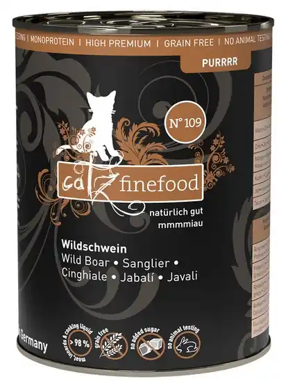 Wysoka jakość Catz Finefood Purrrr N.109 Dzik - karma dla kota 400g
