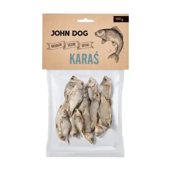 Szybka dostawa John Dog suszony karaś - naturalny suszony chrupiący gryzak 100g