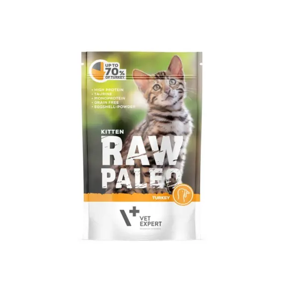 RAW PALEO KITTEN TURKEY - mokra karma dla kociąt indyk 100g Łatwy zwrot