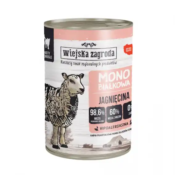 Premium Wiejska Zagroda Monobiałkowa Jagnięcina dla kota 400g