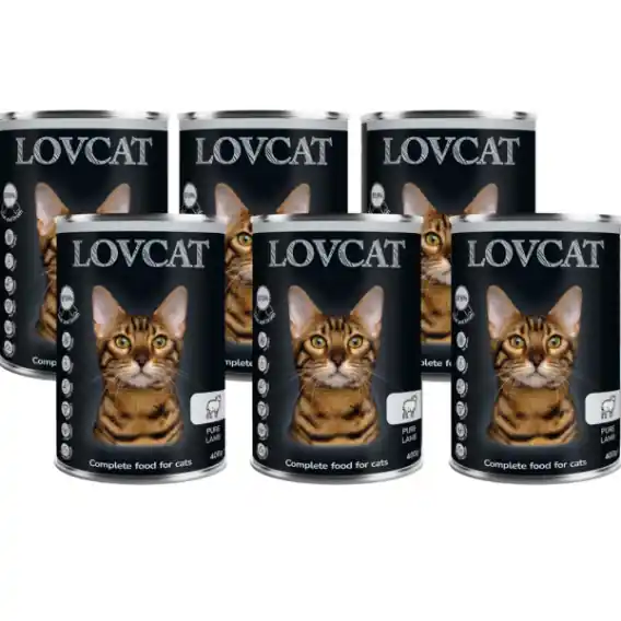 LOVCAT Pure Lamb - jagnięcina zestaw dla kotów 6x400g Hit sprzedaży
