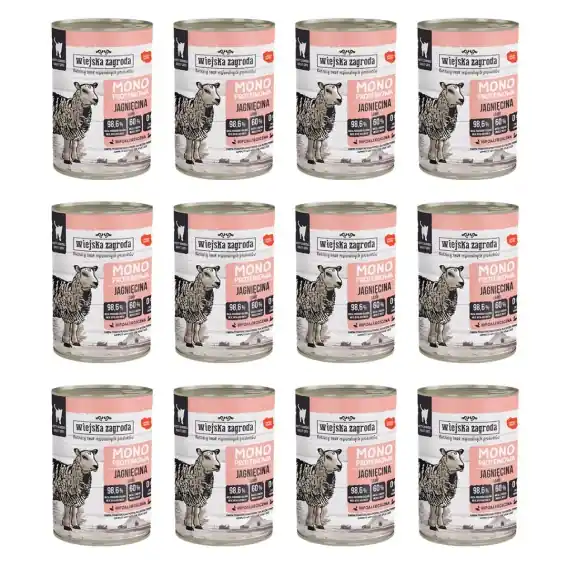 Zestaw Wiejska Zagroda Monobiałkowa Jagnięcina 12x400g Oferta czasowa