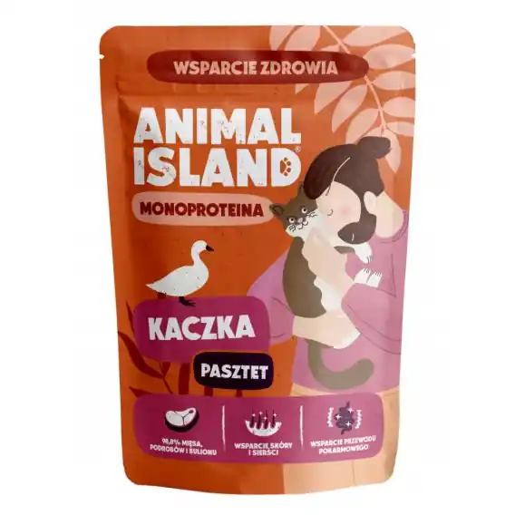 Łatwy zwrot Animal Island Kaczka monoproteina - karma mokra dla kota monobiałkowa pasztet 100g