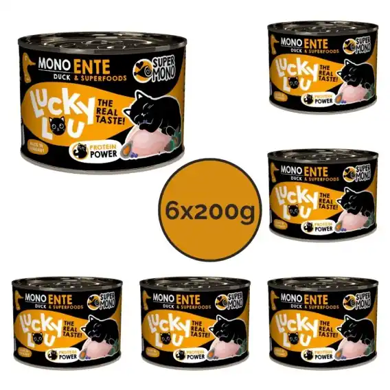 Dodaj do koszyka Zestaw Lucky Lou SuperMono Kaczka karma monobiałkowa 6x200g